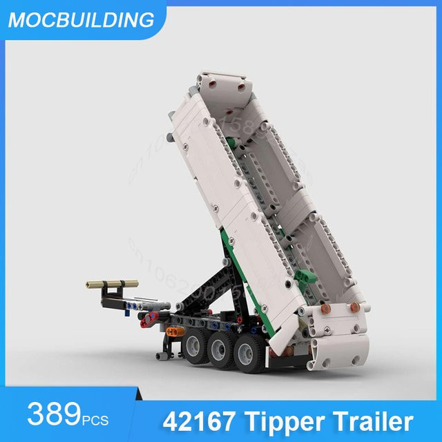 MOCBUILDING Kipperanhänger oder Radbagger oder Europäisches LKW-Modell, Bausteine-Set - Bild 1