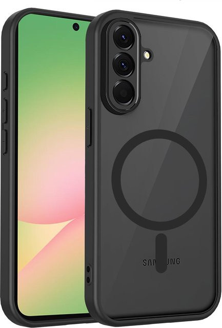 Magnetische Schutzhülle für Samsung Galaxy A57 A37 A56 A36 A26 A16 A06 A17 A07 A55 A35 A25 A15 A05 A54 A34 A24 A14 A55 A35 A25 A15 A05 A34 5G in Schwarz und Transparent Matt - Bild 1