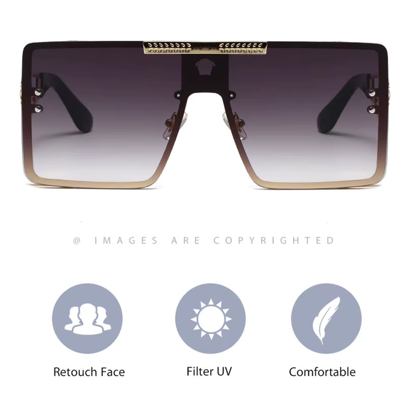 CHUANCHEN Sonnenbrille, Vollrand, Metall, Square - Bild 2