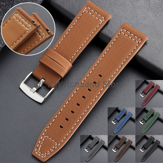 Smartwatch-Armband Leder, Rindsleder, Metall-Dornschließe, Unisex - Bild 1