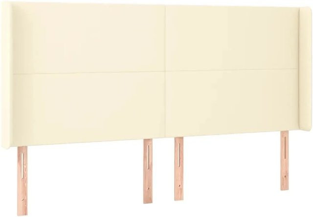 vidaXL Kopfteil mit Ohren in Creme, Kunstleder, B/H/T: 163 x 118 x 16 cm - Bild 1