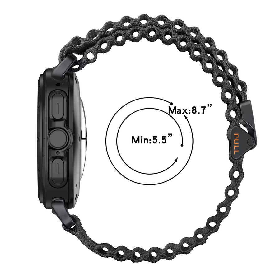 Samsung Uhrenarmband Nylon, Schwarz, Galaxy Watch Ultra 47mm - Bild 3