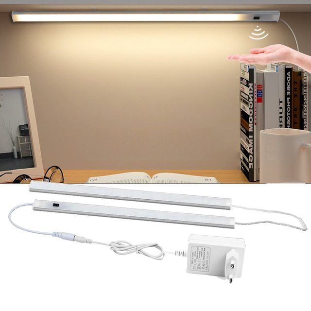 Lcamaw LED Lichtleiste in Weiß für Schreibtisch und Bücherregal, DC12V Nachtlicht und Leselampe - Bild 1