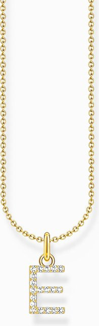 Thomas Sabo Kette Buchstabe E, vergoldet, 925 Silber, Perle, Zirkonia, Damen - Bild 1