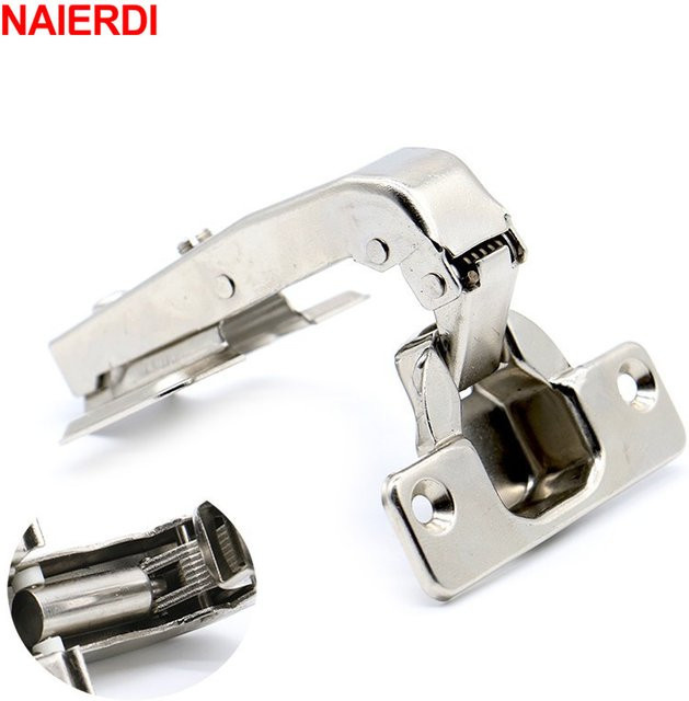 NAIERDI 90-Grad-Hydraulikscharnier Winkel für Schranktüren und Möbelbeschläge in Silber - Bild 1