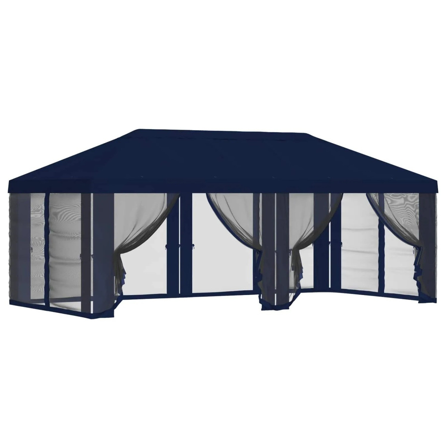 vidaXL Pavillon mit Dach und Seitenwänden aus blauem Polyester, B/T: 6 x 3 m - Bild 2