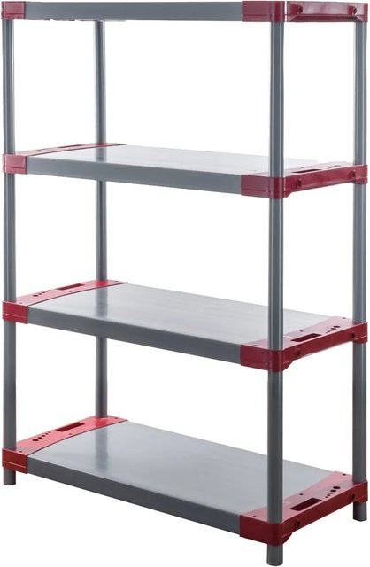 PROREGAL Kunststoffregal Big Grey Bear Low in Grau/Rot, H x B x T: 138 x 90 x 46 cm - Bild 1