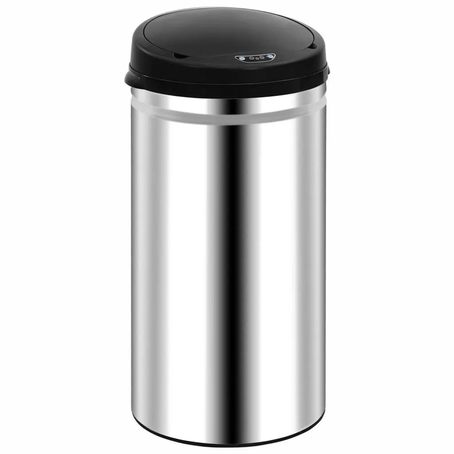 DELUKE Sensor Mülleimer 50L aus Edelstahl in Silber mit Automatik-Bewegungssensor und Deckel - Bild 2