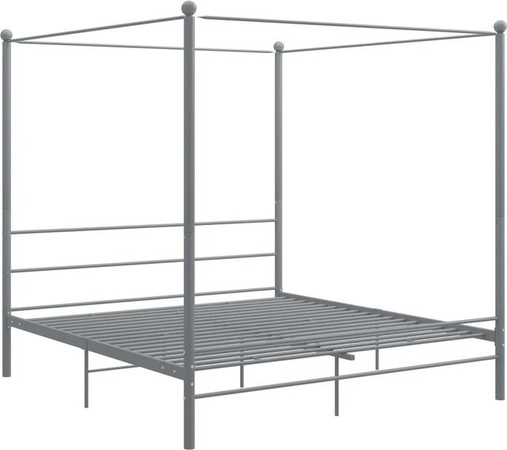 vidaXL Himmelbett aus Metall in Grau Matt B/T/H: 180 x 200 x 208 cm