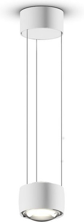 Occhio Sento sospeso up LED-Pendelleuchte in Weiß matt mit Occhio air Modul, Linse-Ausführung, dimmbar, 3000K warmweiß, höhenverstellbar von 50 bis 200 cm