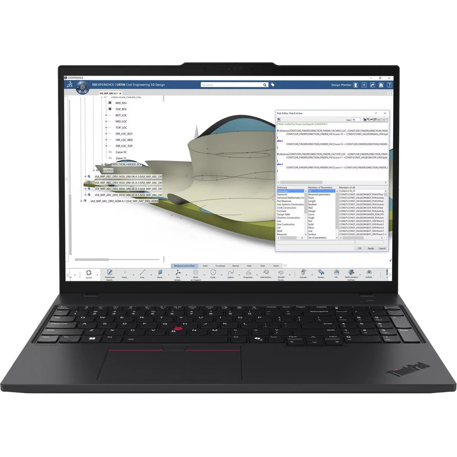Lenovo ThinkPad P16s Gen 4 Notebook in Schwarz mit AMD Ryzen AI 9 HX PRO 370, 16 Zoll Display, 1000 GB Speicher und Windows 11 Pro - Bild 2