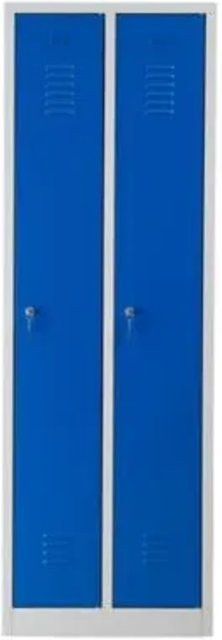 PROREGAL Garderobenspind Camel 2-Fächer aus Metall mit Zylinderschloss, Farbe: Grau-Blau, H x B x T: 180 x 60 x 50 cm - Bild 1