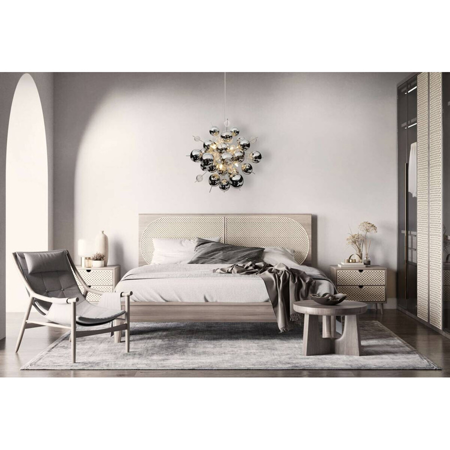 Näve Pendelleuchte Chrom und Glas, moderne Deckenleuchte für Esstische und Kücheninseln, Höhe: 193 cm, Breite: 65 cm, Tiefe: 65 cm, G9 Fassung - Bild 4