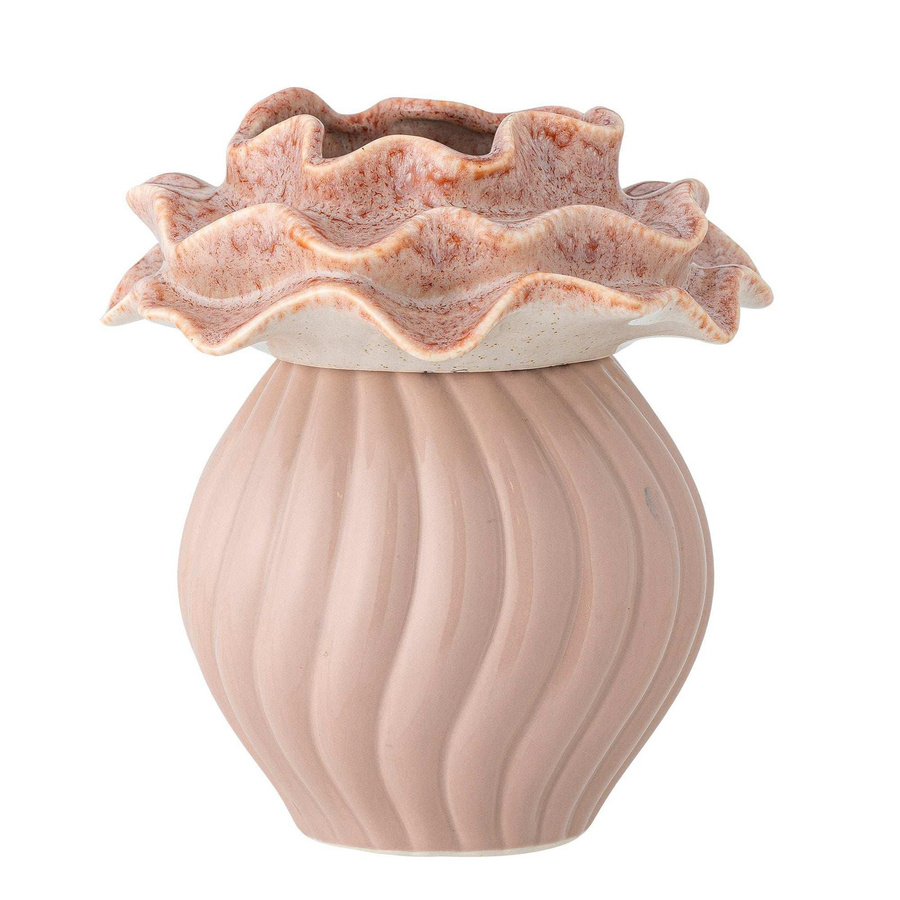 Bloomingville Vase Petalia aus Keramik in Pink, skandinavisches Design, Höhe: 17 cm - Bild 1