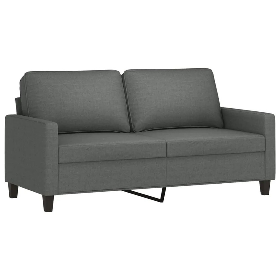 vidaXL 2-Sitzer-Sofa Modern Dunkelgrau mit Stoffbezug und Metallrahmen - Bild 2