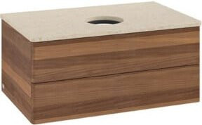 V&B Waschtischunterschrank Antao ohne Frontstruktur in Walnut, B/T/H: 80 x 36 x 50 cm - Bild 1