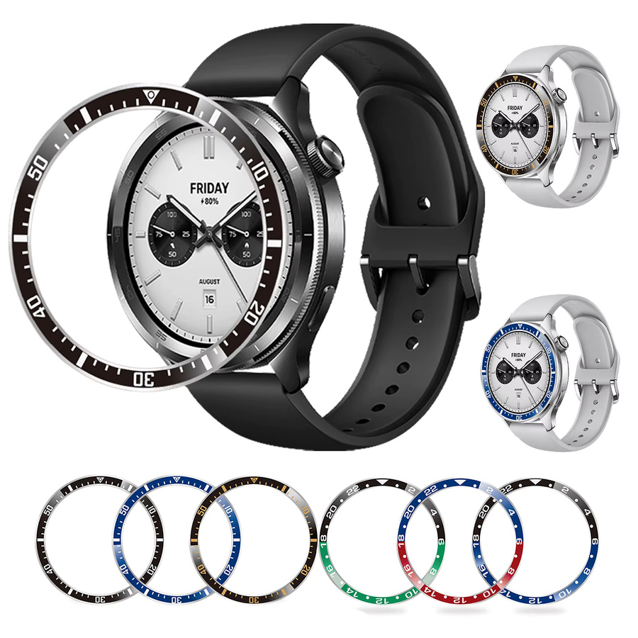 FancyWrist Lünette Ring für Xiaomi Uhr S4 S3, Edelstahl, Schwarz Grün, Unisex - Bild 2