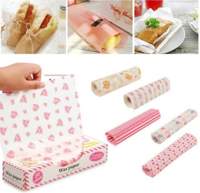 JOINHOT Backpapier Set aus lebensmittelechtem Wachspapier in Weiß, 50 Stück für Brot, Sandwich, Burger und Pommes - Bild 1