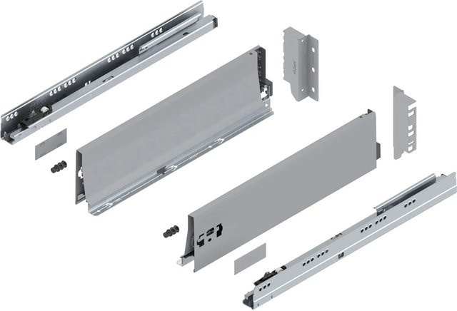Blum Tandembox antaro K Schubkastensystem mit Vollauszug und Blumotion Soft-Close, Grau, 1 Paar, Länge: 450 mm, Tragkraft: 30 kg - Bild 1