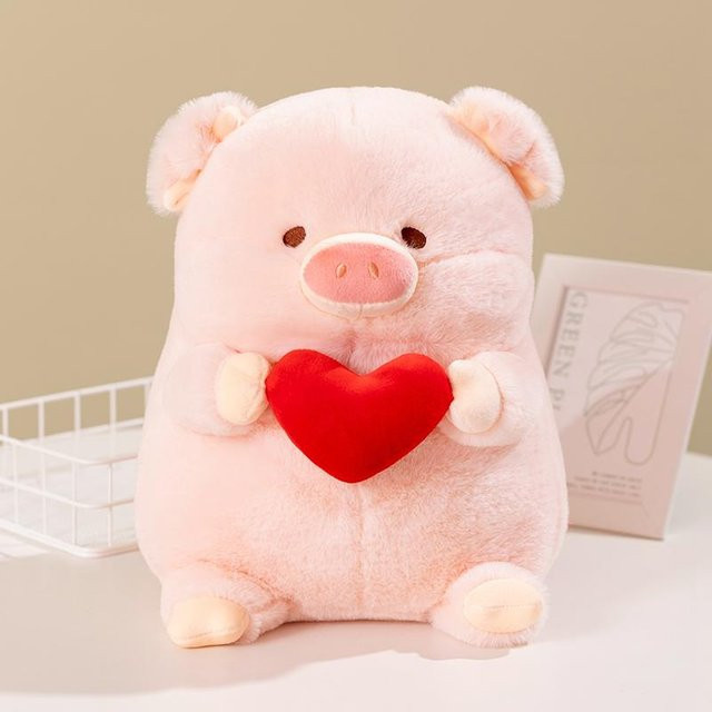 Yiran Health & Beauty Rosa Schwein Plüschtier, Kuschelherz, 30cm - Bild 1