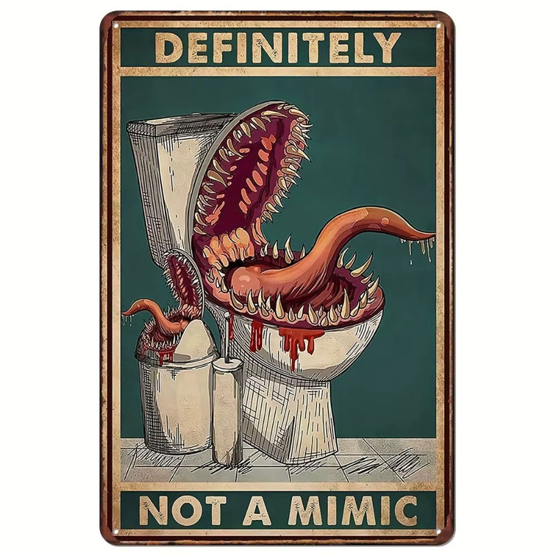 RPGNOVELTYZ DND Metallschild Not A Mimic in Vintage-Optik, mehrfarbig, B/H: 20 x 30 cm - Bild 3