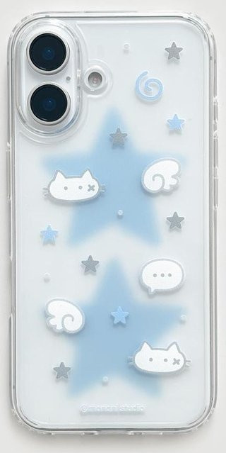 Clmj Handyhülle mit Katzenflügel und Sternen für Samsung Galaxy A54 5G A14 A13 A15 A16 A17 A24 A25 A26 A35 A36 A37 A55 A56 A57 4G 5G in Transparent - Bild 1
