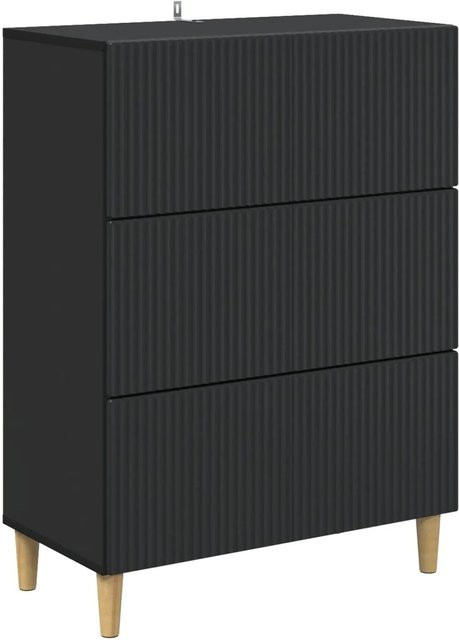 vidaXL Schubladenschrank Schwarz in Vintage-Optik aus MDF, B/T/H: 66 x 34,5 x 90 cm - Bild 1
