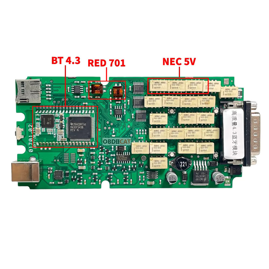 OBDIIVCI TCS RED 2021,11 OBD2 Diagnose Tool mit schwarzem Gehäuse für LKW und PKW - Bild 2