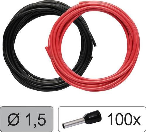 Quadrios 25CW128 Einzelader LiFY Kabel 1,5mm² Set in Rot und Schwarz - Bild 1