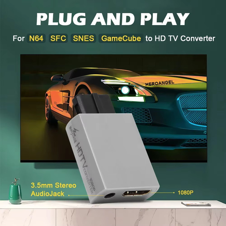 Mayflash HDMI Konverter Adapter für N64, GameCube, SFC und SNES mit 1080P Full HD und 3,5-mm-Audioanschluss für PC und HDTV-Monitore - Bild 3