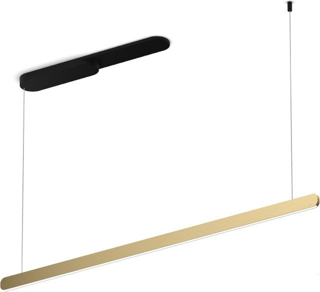 Occhio Mito linear volo 140 up LED-Pendelleuchte in Schwarz matt mit Bronze-Kopf, dimmbar mit Occhio air Modul und x-tra warm LED (2200K - 3500K) - Bild 1