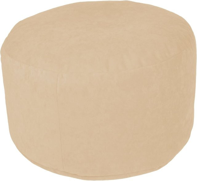 Linke Licardo Hocker Pouf Beige Stoff Modern Ø47 cm - Bild 1