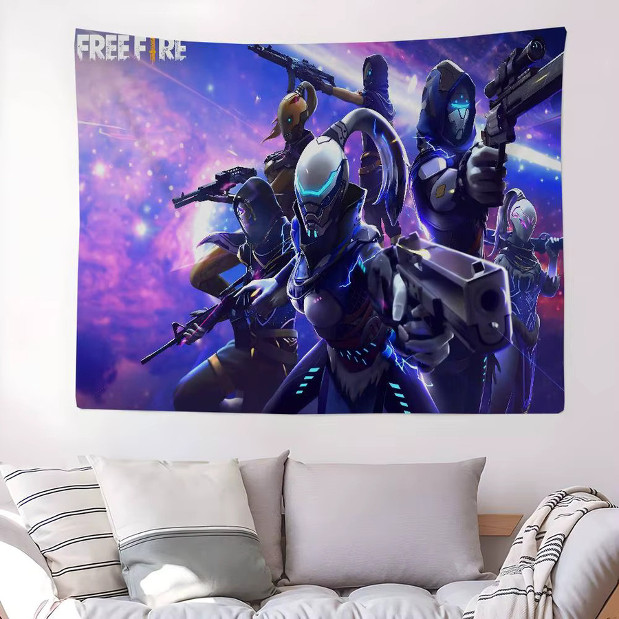 G-GARENA FREE FIRE Hängender böhmischer Wandteppich im Hippie-Stil als Wandbehang zur Heimdekoration - Bild 2