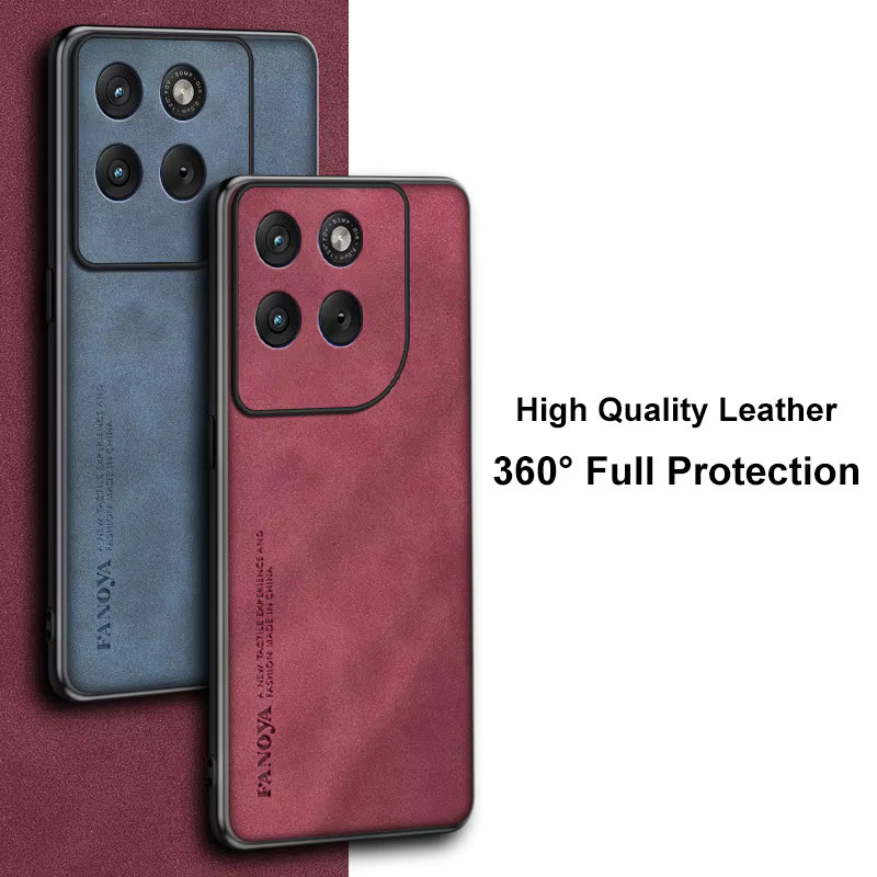 EUCAGR Luxus PU Leder Handyhülle für Motorola Moto G57 Power 5G in Schwarz mit TPU Silikon Vollschutz - Bild 3