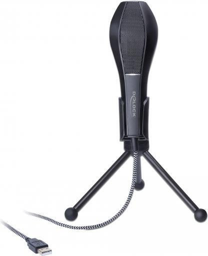 Delock USB Schwanenhals-Mikrofon mit Standfuß in Schwarz - Bild 3