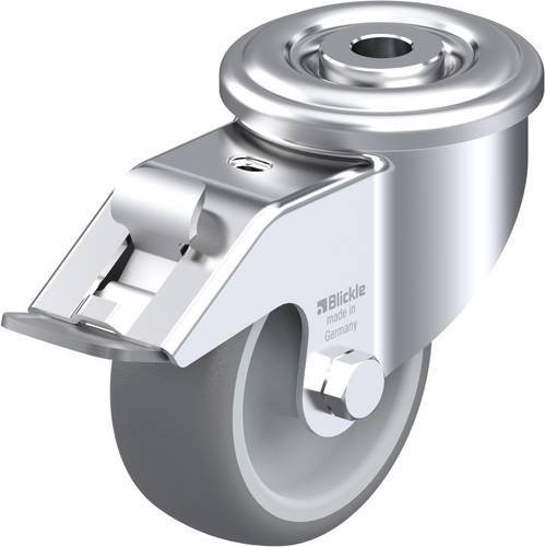 Blickle LER-TPA 80G-FI Lenkrolle mit Feststeller in Grau/Silber, Rad-Durchmesser: 80 mm, Tragfähigkeit: 100 kg - Bild 1