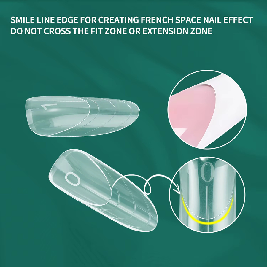 Nailpop French Nail Dual Forms, 150 Stück, Oval, Transparent Rosa - Bild 2