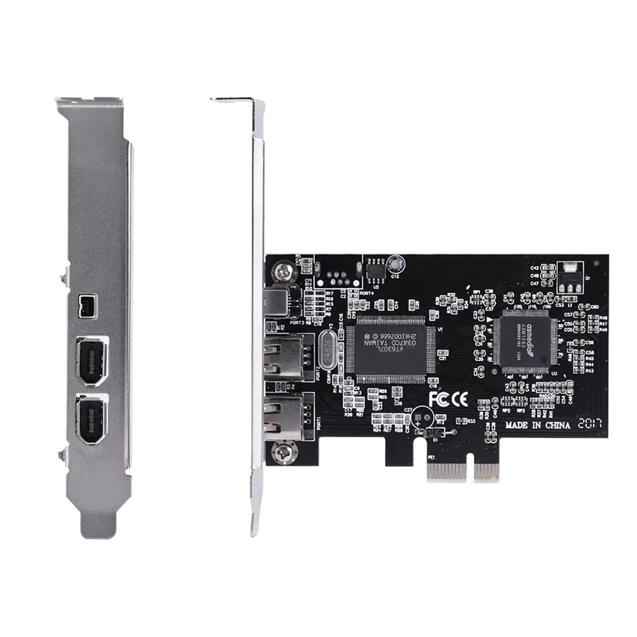 PCI-E Firewire 1394a Controllerkarte IEEE 1394 mit Firewire-Kabel in Schwarz - Bild 2