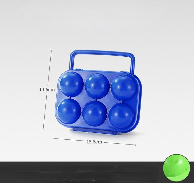 NATAWA Eierhalter Lebensmittelaufbewahrungsbox aus Kunststoff in Blau mit 6 Gittern - Bild 1