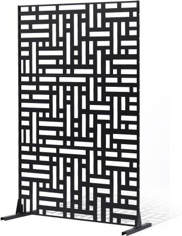 VEVOR Paravent aus Stahl als Sichtschutz und dekorativer Raumteiler für Außenbereich und Innenbereich, Schwarz, B/T/H: 120 x 50,8 x 193 cm - Bild 1