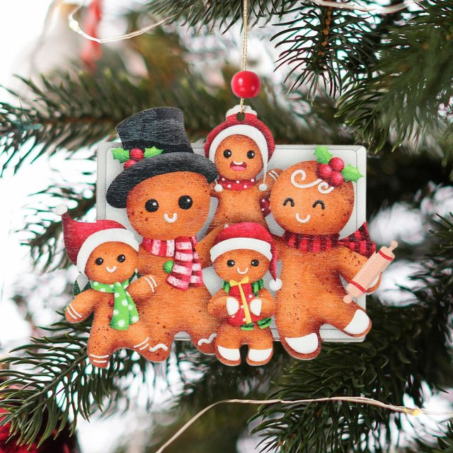 Huiran Weihnachtsbaum Hängende Ornamente Lebkuchenmann aus Holz Multicolor - Bild 1
