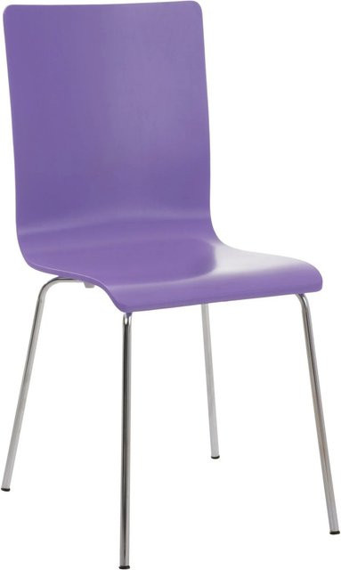 DELUKE Besucherstuhl PEPE Konferenzstuhl in Lila mit Metallgestell in Chromoptik, H: 87 cm, B: 43 cm, T: 47 cm - Bild 1