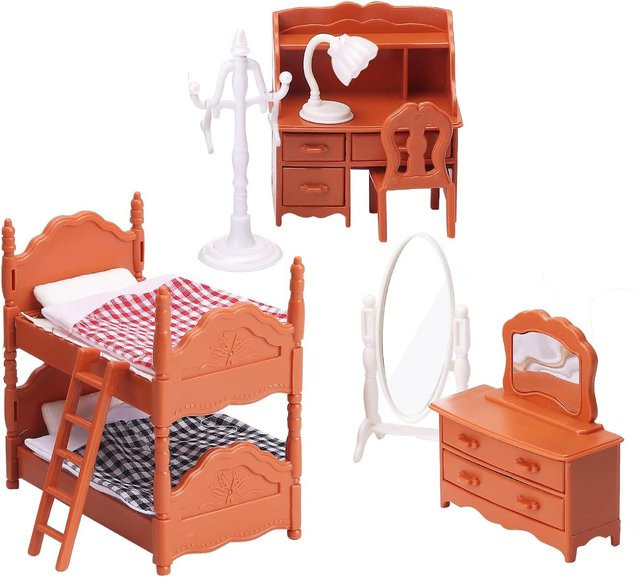 Kidsly Puppenhaus-Möbelset, Badezimmer, Küche, Zubehör, ab 3 Jahren - Bild 1