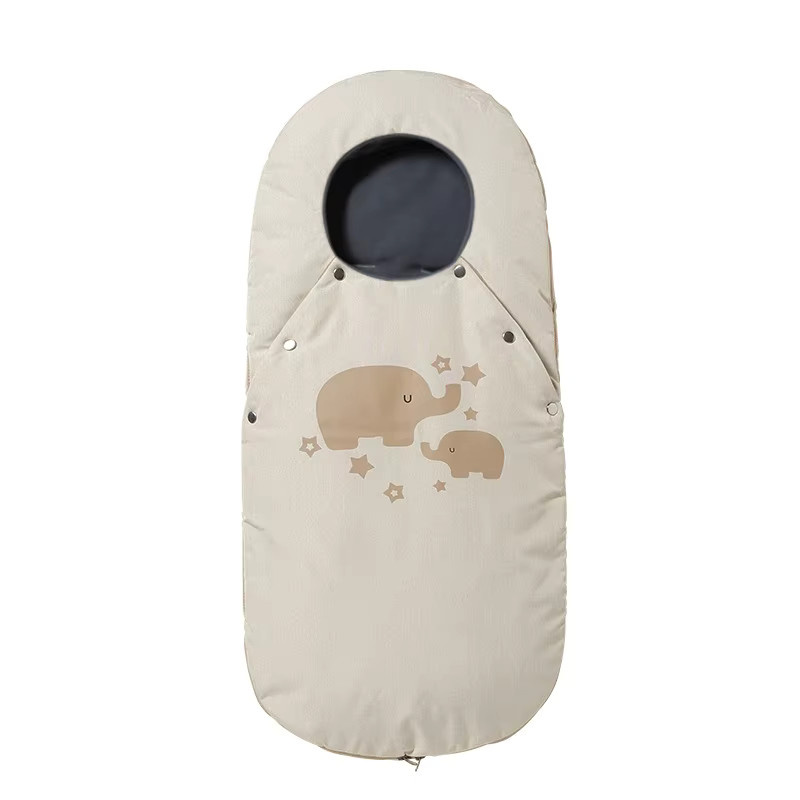Winddichter und dicker Baby Fußsack für Kinderwagen in Beige, geeignet für 0-24 Monate, warmer Winterschlafsack als Umschlagsack - Bild 2