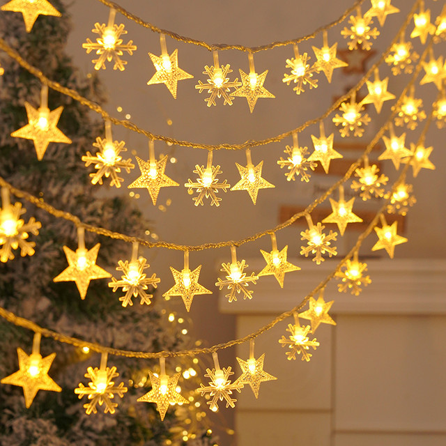 LED Weihnachtslichterkette mit Schneeflocken als dekorative Lichtergirlande für dein Zuhause von lyfs - Bild 1