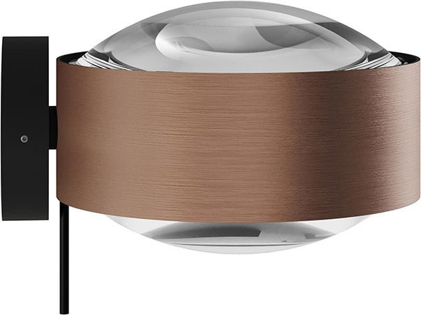 Top Light Puk! 160 Wall Avantgarde LED-Wandleuchte in Kupfer gebürstet und Schwarz matt mit klarem Glas und warmweißem Licht (2700K) - Bild 1