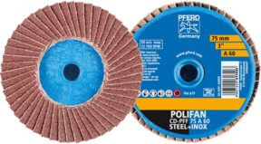 PFERD TOOLS COMBIDISC Korund Mini-POLIFAN CD Schleifscheibe Ø 75 mm A60 für universelle Anwendungen - Bild 1