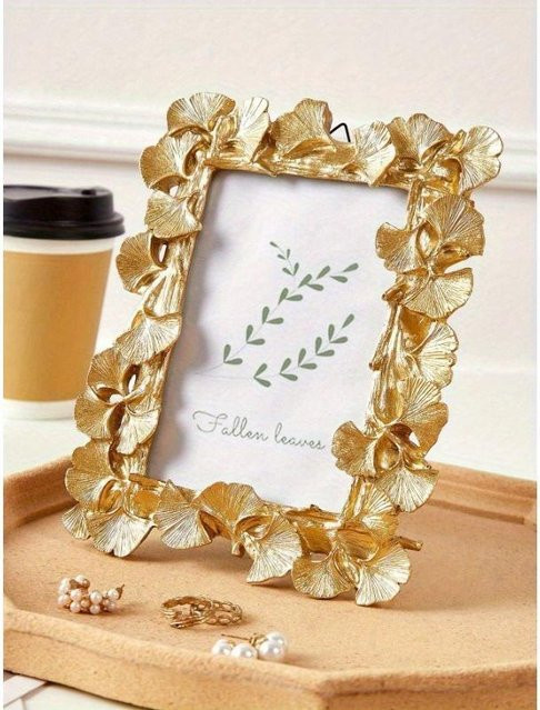 SZwatch Fotorahmen in Gold im europäischen Stil mit floralem Design für Tisch- und Wanddekoration - Bild 1