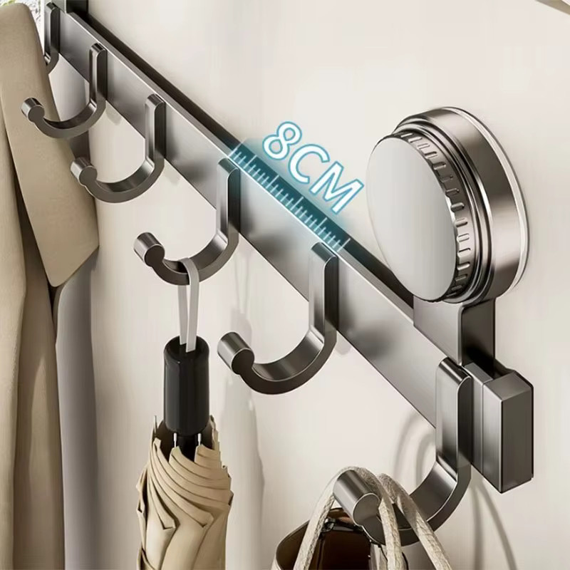 ctzszzmm Wandhaken für die Eingangstür in Silber und Grau mit Saugnapf und Klebehaken ohne Bohren - Bild 5