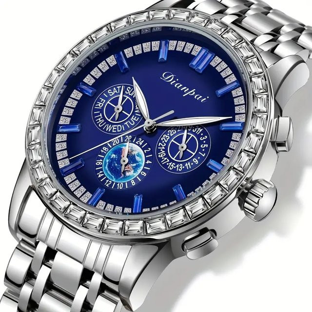Dianpai Armbanduhr, Automatik, Edelstahl, Herren, Blau - Bild 1